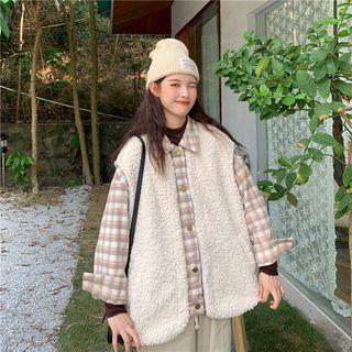 Fleece Loose-fit Vest / Plain Loose-fit Pants