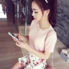 Embellished Short-sleeve Top