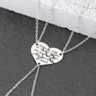 Set Of 3: Lettering Sweetheart Puzzle Pendent Necklace