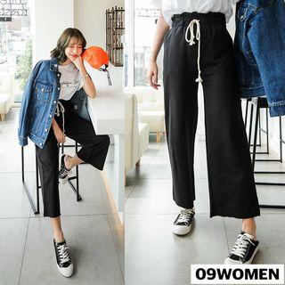 Plus Size Frayed Wide-leg Sweatpants