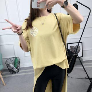 Print Dip Back Short-sleeve T-shirt