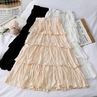 Layered Ruched A-line Skirt
