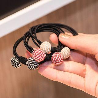 Plaid Button Hair Tie