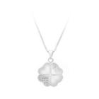 925 Sterling Silver Four-leaf Clover Pendant With White Cubic Zircon And Necklace