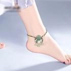 Retro Gemstone Flower Anklet