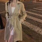 Sashed Trench Coat As Shown In Figure - One Size