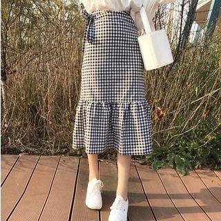 Gingham Ruffle Skirt