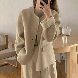Button-up Jacket Oatmeal - One Size