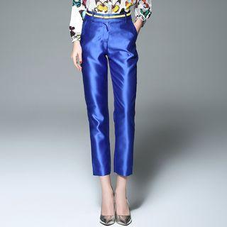 Slim-fit Cropped Shimmer Pants