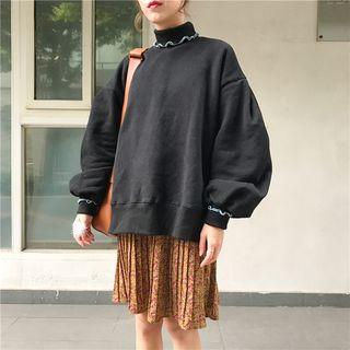 Mock Neck Lettuce Edge Sweatshirt