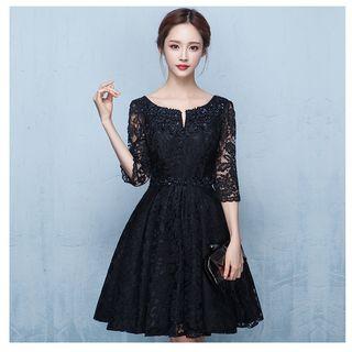 Lace 3/4 Sleeve Cocktail Dress