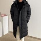 Hooded Button-side Padded Coat