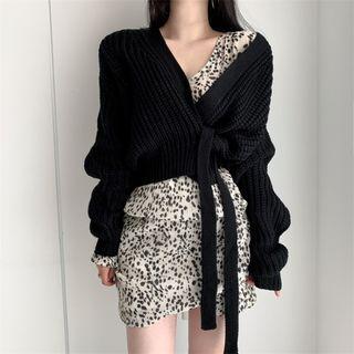 Tie-waist Cropped Sweater