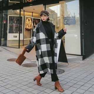 Midi Check Coat One Size