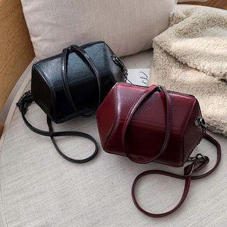 Chain Faux Leather Zip Crossbody Bag