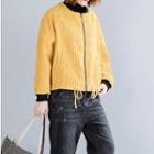 Corduroy Zip Jacket Yellow - One Size