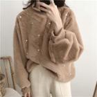 Embellished Furry Pullover