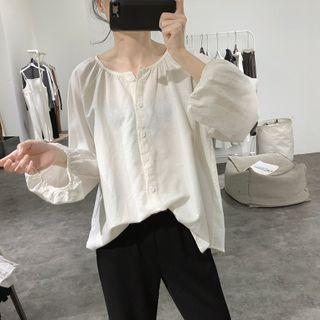 3/4 Sleeve Linen Blouse