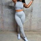 Set: Crew Neck Crop Tank Top + Leggings