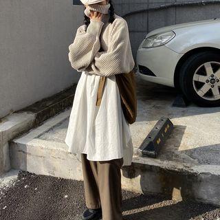 Turtleneck Crop Knit Top / Long-sleeve Shirtdress