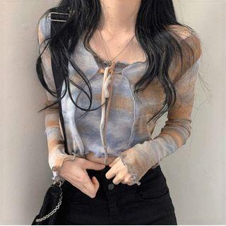 Tie Dye Knit Tube Top / Shrug