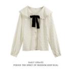 Doll Collar Bow Accent Blouse White - One Size