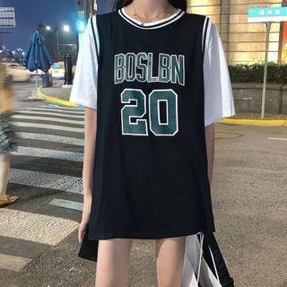 Short Sleeve Round Neck Mock Two Piece T-shirt