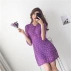 Pattern Shirtwaist A-line Mini Dress