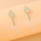 925 Sterling Silver Disc Drop Earring 1 Pair - Gold - One Size
