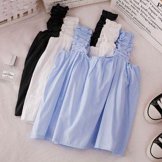 Ruffle Trim Plain Camisole Top