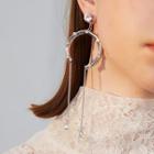 Rhinestone Alloy Fringed Earring 1 Pair - 925 Sterling Silver Pin - One Size