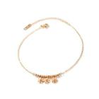 Simple And Fashion Plated Rose Gold Daisy Beaded 316l Stainless Steel Anklet Rose Gold - One Size