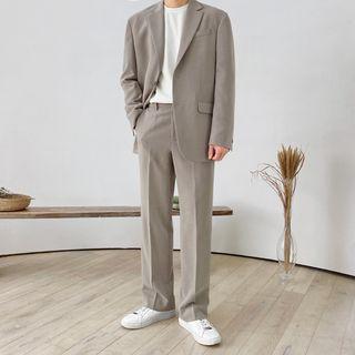 Button Blazer / Straight Leg Pants