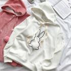 Rabbit Pom Pom Velvet Loose-fit Hooded Sweatshirt