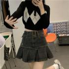 Argyle Knit Polo Shirt / Skirt