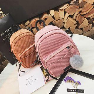 Pompom Corduroy Backpack