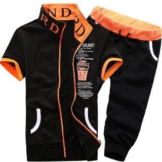 Set: Short-sleeve Zip Top + Sweatpants