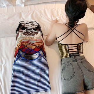 Striped Cross-back Camisole Top