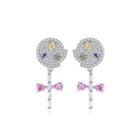Simple And Creative Lollipop Earrings With Cubic Zirconia Silver - One Size