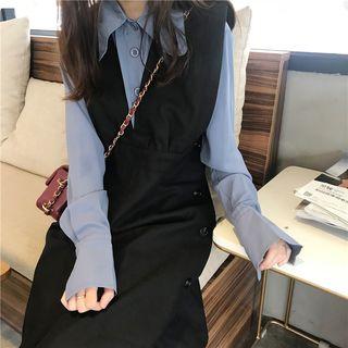 V-neck Jumper Dress / Long Sleeve Blouse