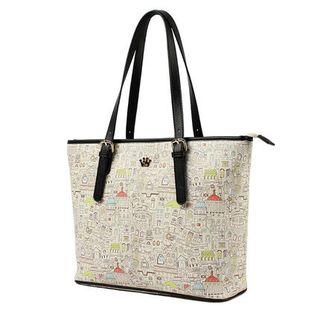 Faux Leather Print Tote Bag