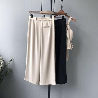 Bow-tied Cropped Wide-leg Pants