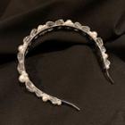 Faux Pearl Hair Band Silver - One Size