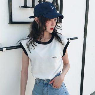 Color-block Print Loose-fit Tank Top