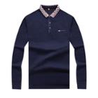 Long-sleeve Check Collared Polo Shirt