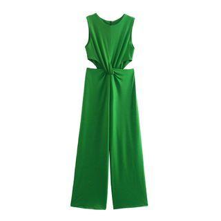 Sleeveless Cut-out Wide Leg Jumpsuit