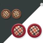 Houndstooth Disc Stud Earring