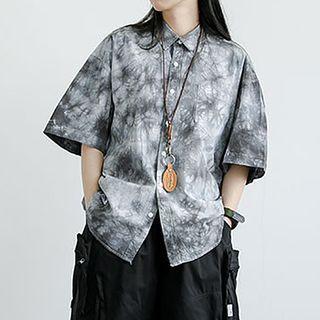 Elbow Sleeve Tie-dye Shirt