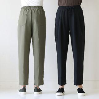 Set Of 2: Drawstring-waist Baggy Pants