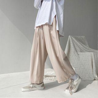 Plain Wide Leg Straight Leg Pants
